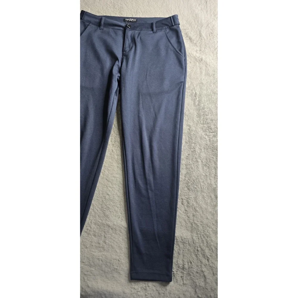 YoungLA Pants Mens 32X32 (32X28) Navy Blue Dapper Dress Athletic Stretch #614